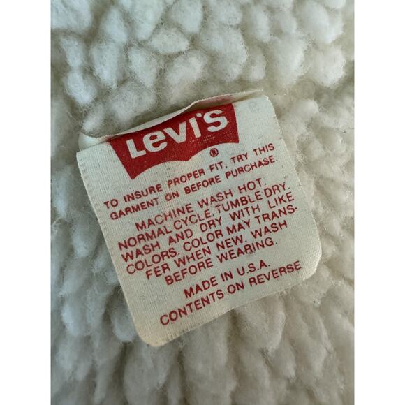 Vintage Levi's Denim Jacket Mens 42R Large Sherpa Lined Trucker Made USA 80s - Picture 6 of 14